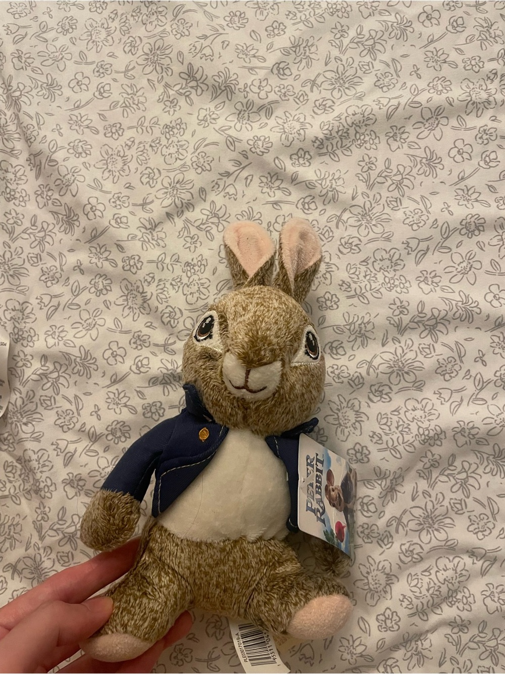 Vintage Plush Bunny in Brown and Navy Jacket